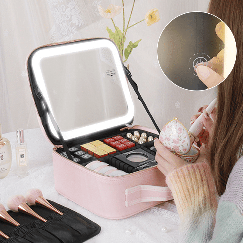 Makeup Bag with LED Mirror