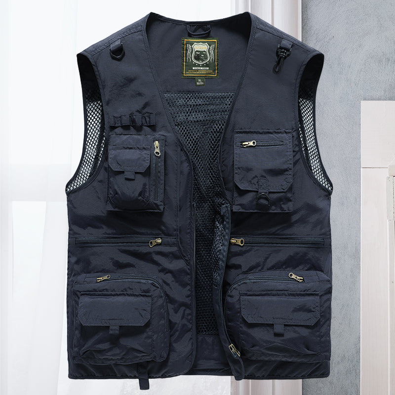 Breathable Mesh Zip Cargo Vest