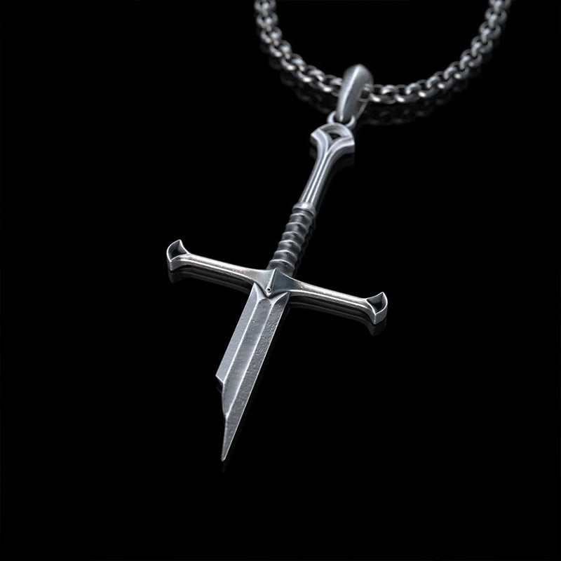 Silver-Plated Broken Sword Pendant