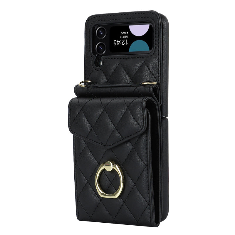 Embossed Leather Wallet Case for Samsung Galaxy Z Flip4 Flip3