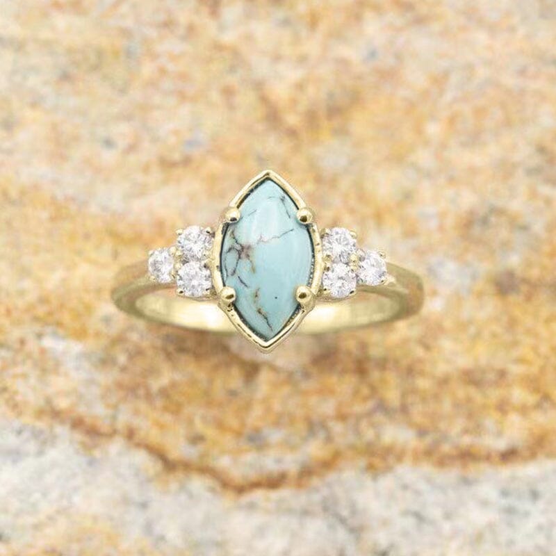 Natural Turquoise Diamond Ring