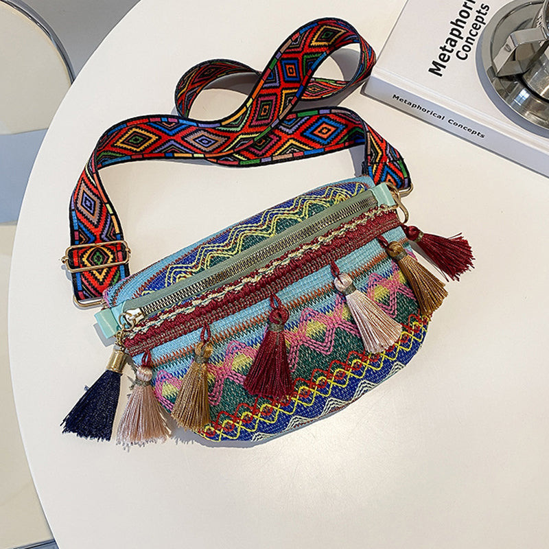 Colorful Woven Waist/Shoulder Bag