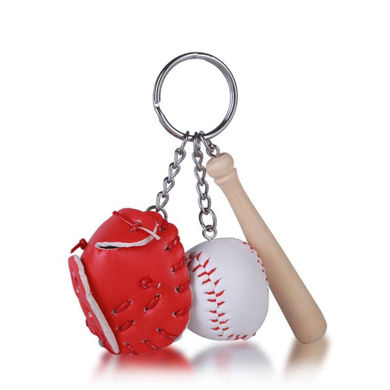 Mini Baseball Glove Set Charm Keychain