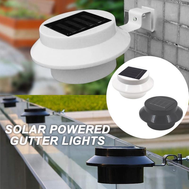 Solar powered gutter lights