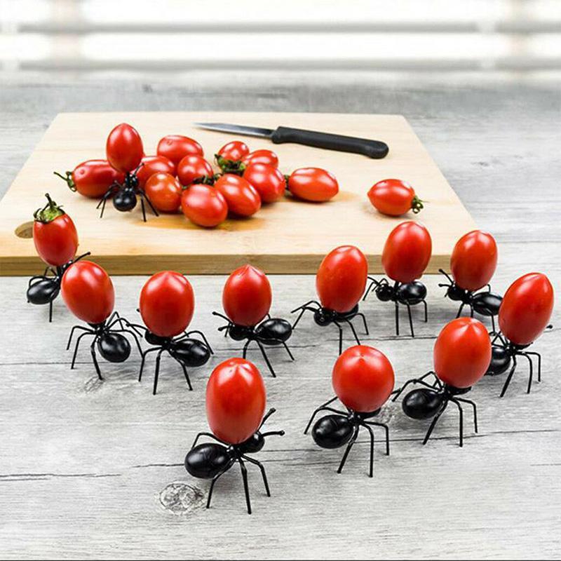 Hardworking Ants Moving Fruit Fork