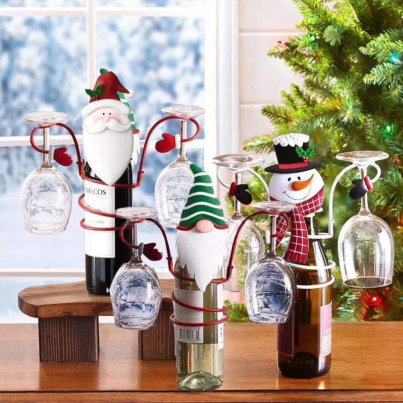 (🎅Early Christmas Sale - 50% Off🎅) Holiday Wine Bottle & Glass Holders