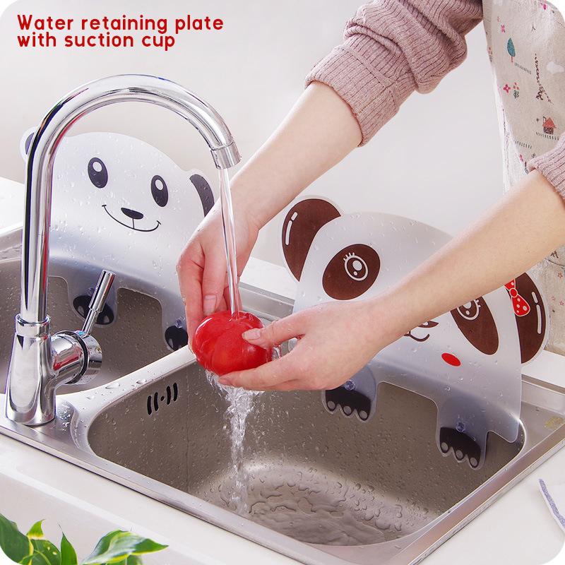 Cute Panda Shaped Sink Splash-Proof Baffle