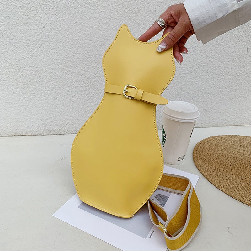 Cat Shape PU Leather Chest Bag