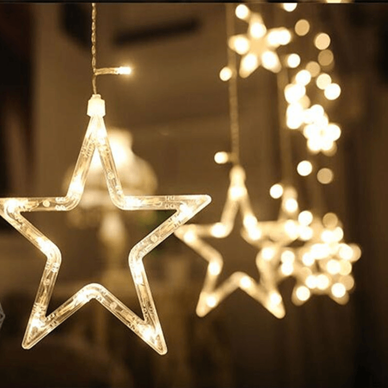 Christmas Star Curtain Lights