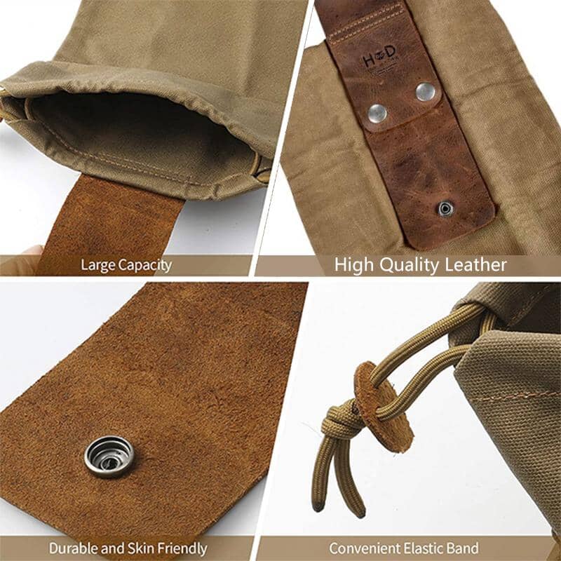 Leather and canvas bushcraft bag