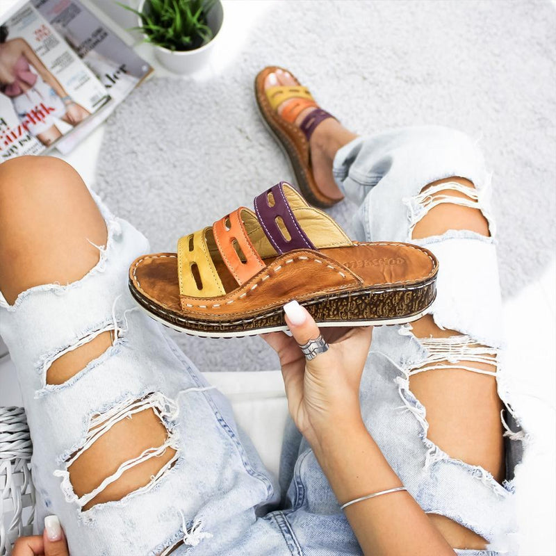 Modern Multi-color Stitching Slippers