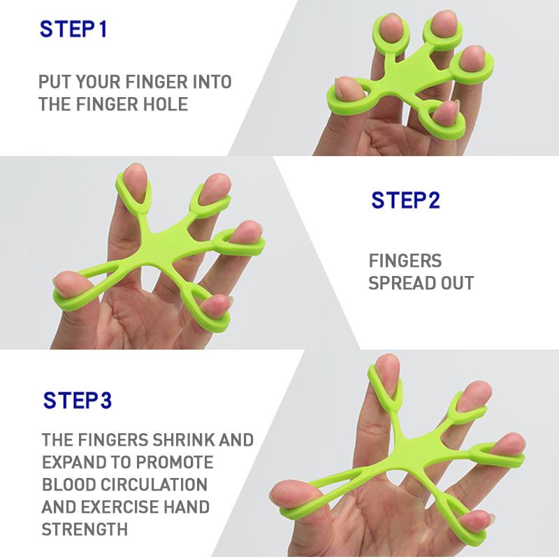 Silica Gel Finger Puller Antistress Hand Ring Adult Finger Strength Training Band Toys for Children