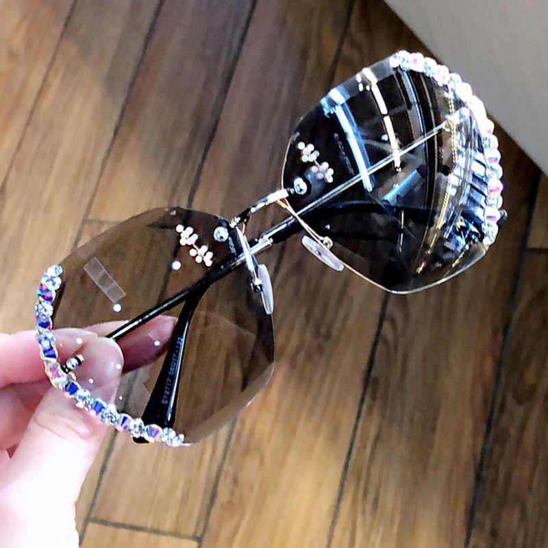 Crystal Rimless Sunglasses