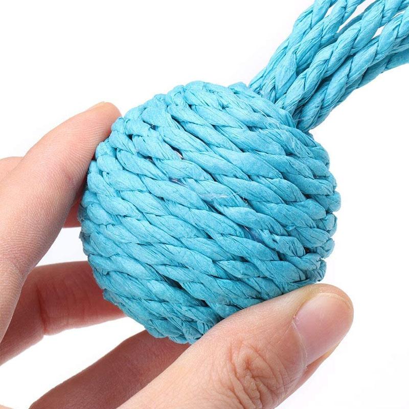 Octopus Shape Woven Rope Cat Toy With Bells