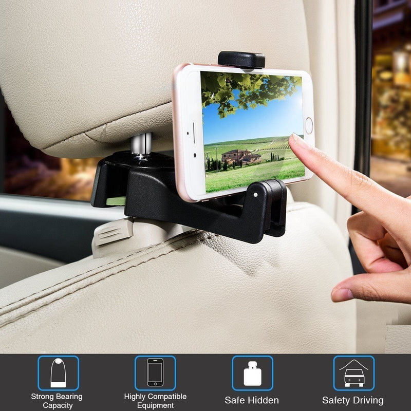 Car Seat Rear Hook with Mobile Phone Holder(2PCS)