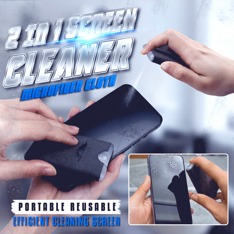 2 In 1 Screen Cleaner & Microfiber Cloth