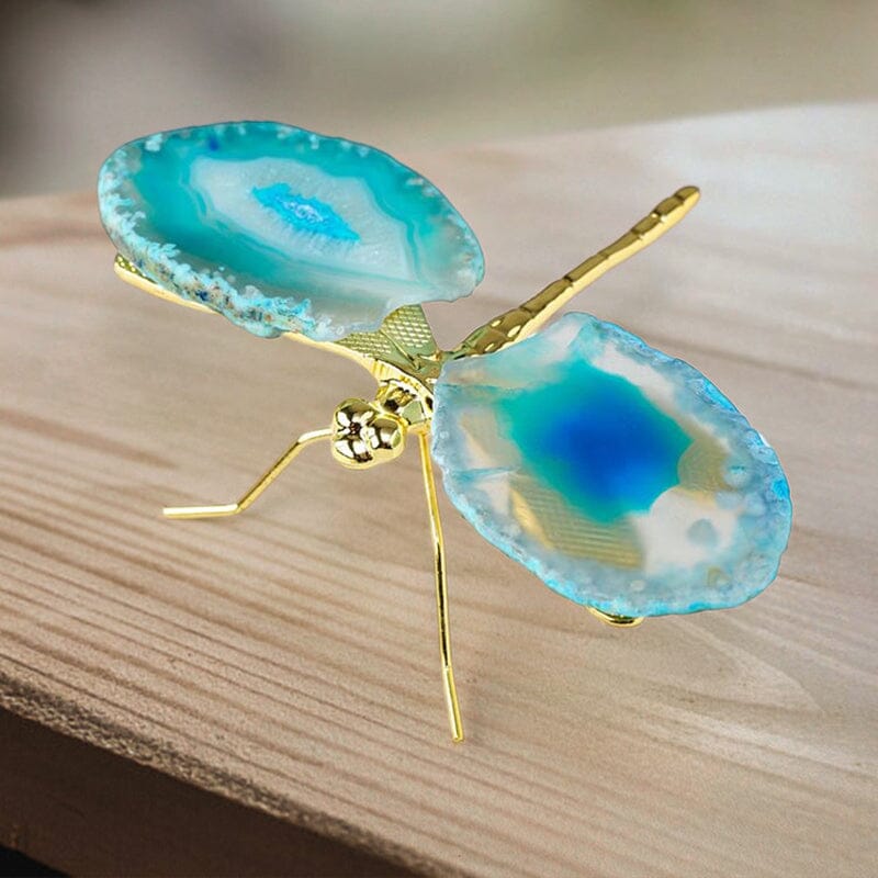 Natural Agate Slice Dragonfly