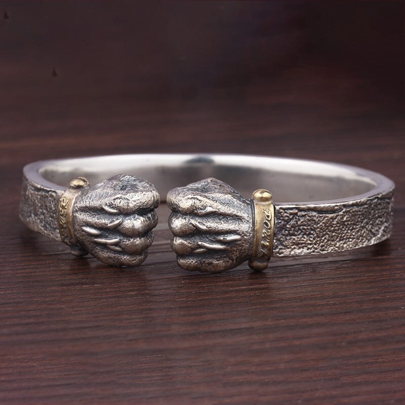 Sterling Silver Power Fist Bracelet