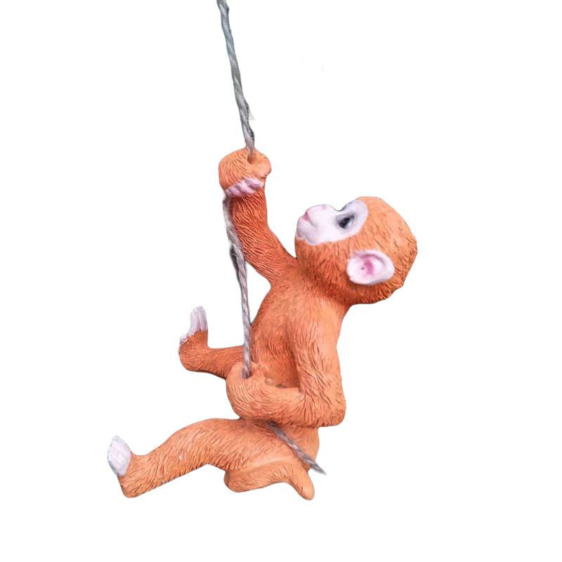 Rope Climbing Squirrel Resin Statue Figurine Ornament