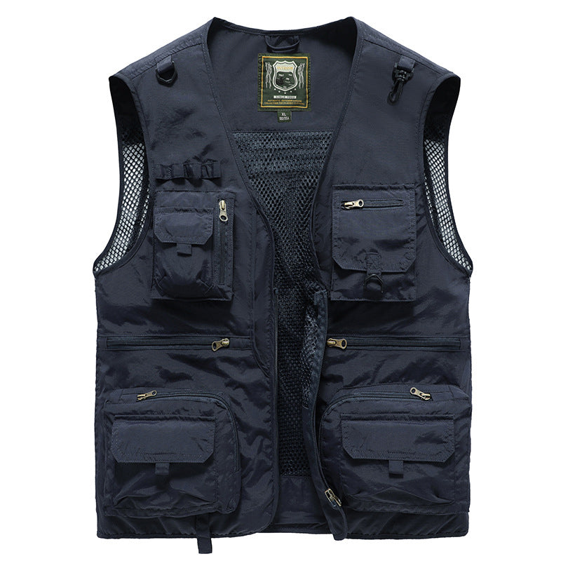 Breathable Mesh Zip Cargo Vest